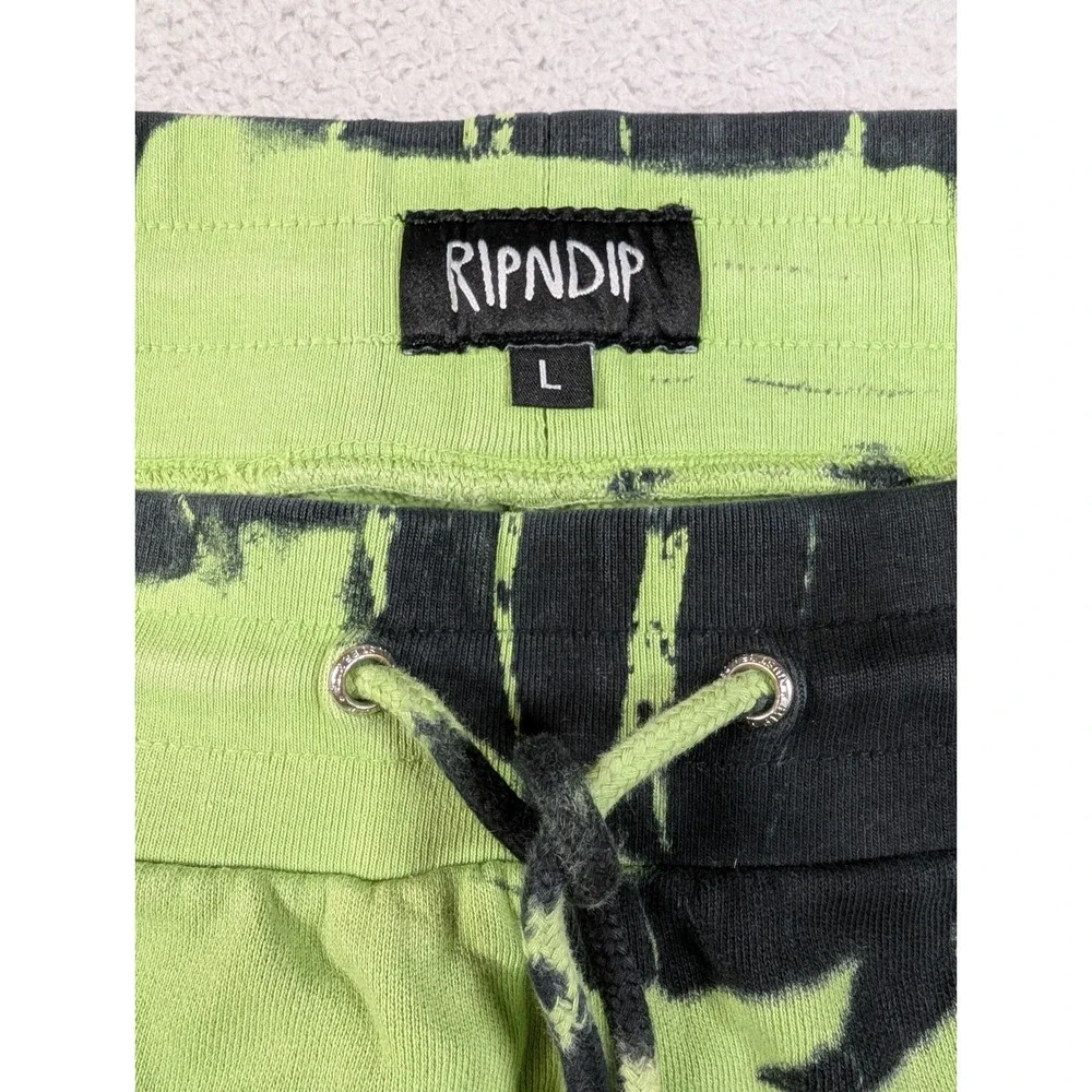 Ripndip Super Sanza Sweatpants Mens Large Green Black Acid Wash Mario Joggers